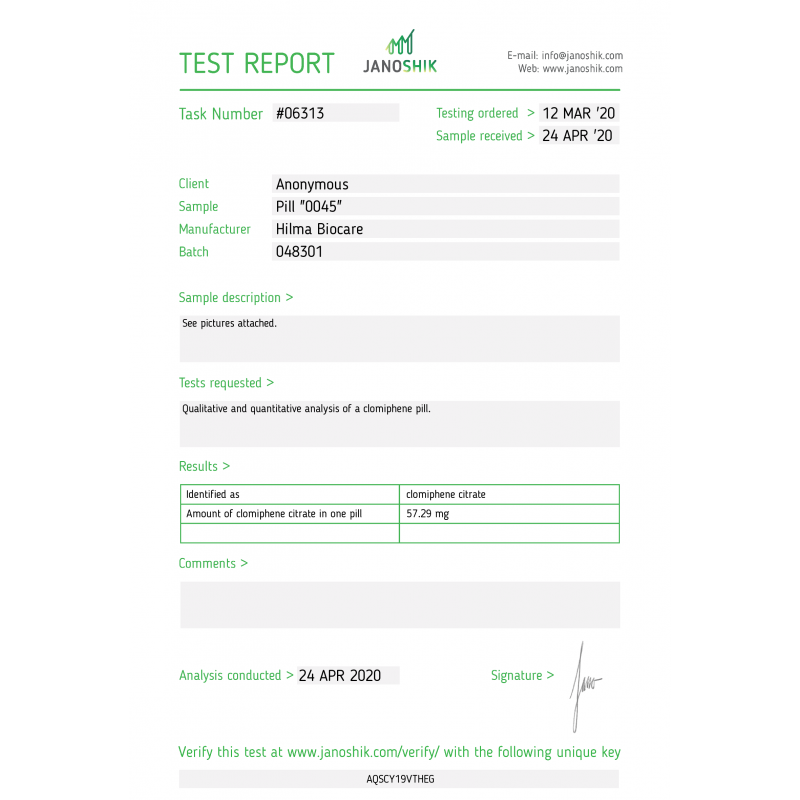 Clomiphene Citrate 50tab HILMA BIOCARE Clomiphene Citrate 50tab HILMA BIOCARE